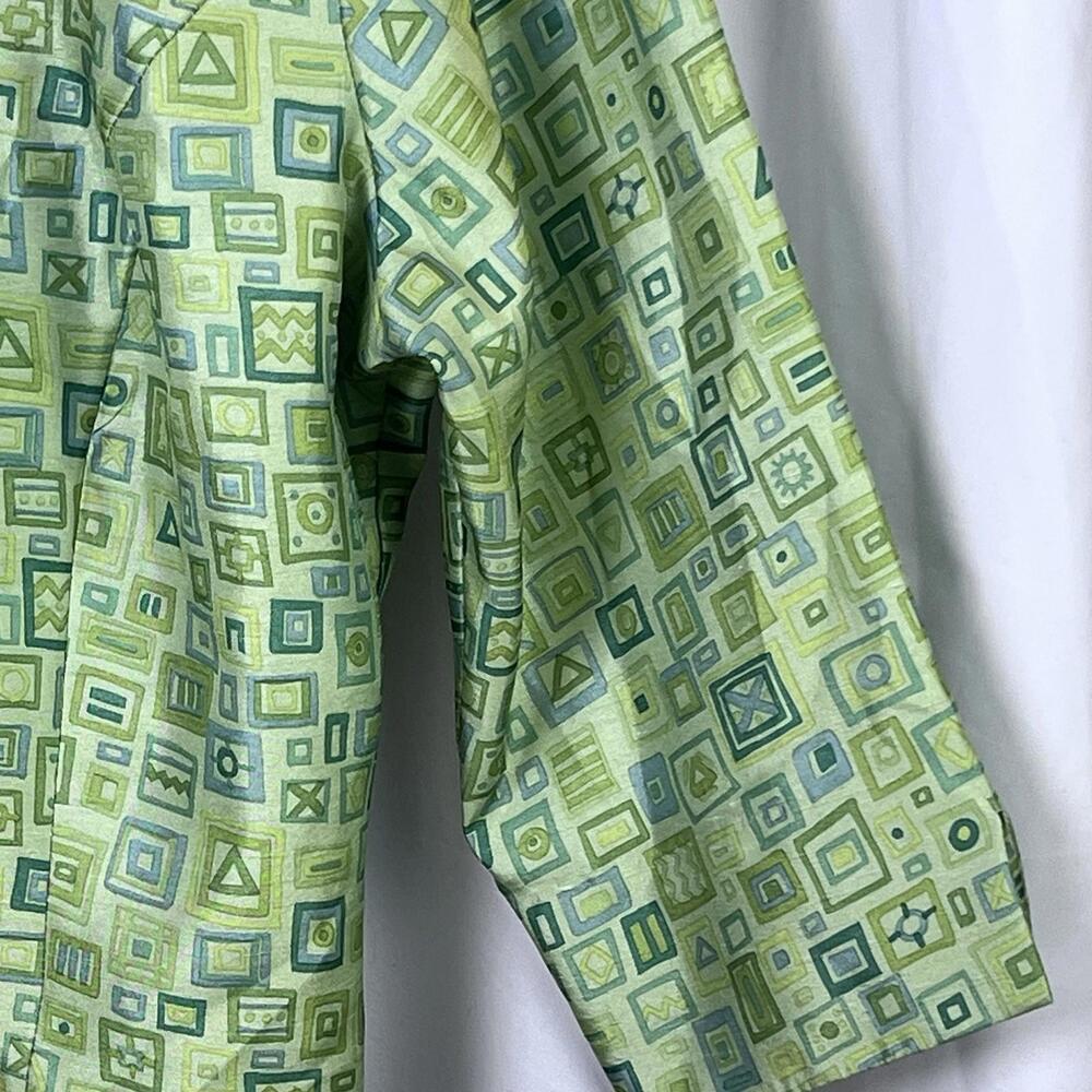 HMH Melissa Harper Green Lightweight Geometric Print Jacket. EUC Size 12 - Picture 9 of 9